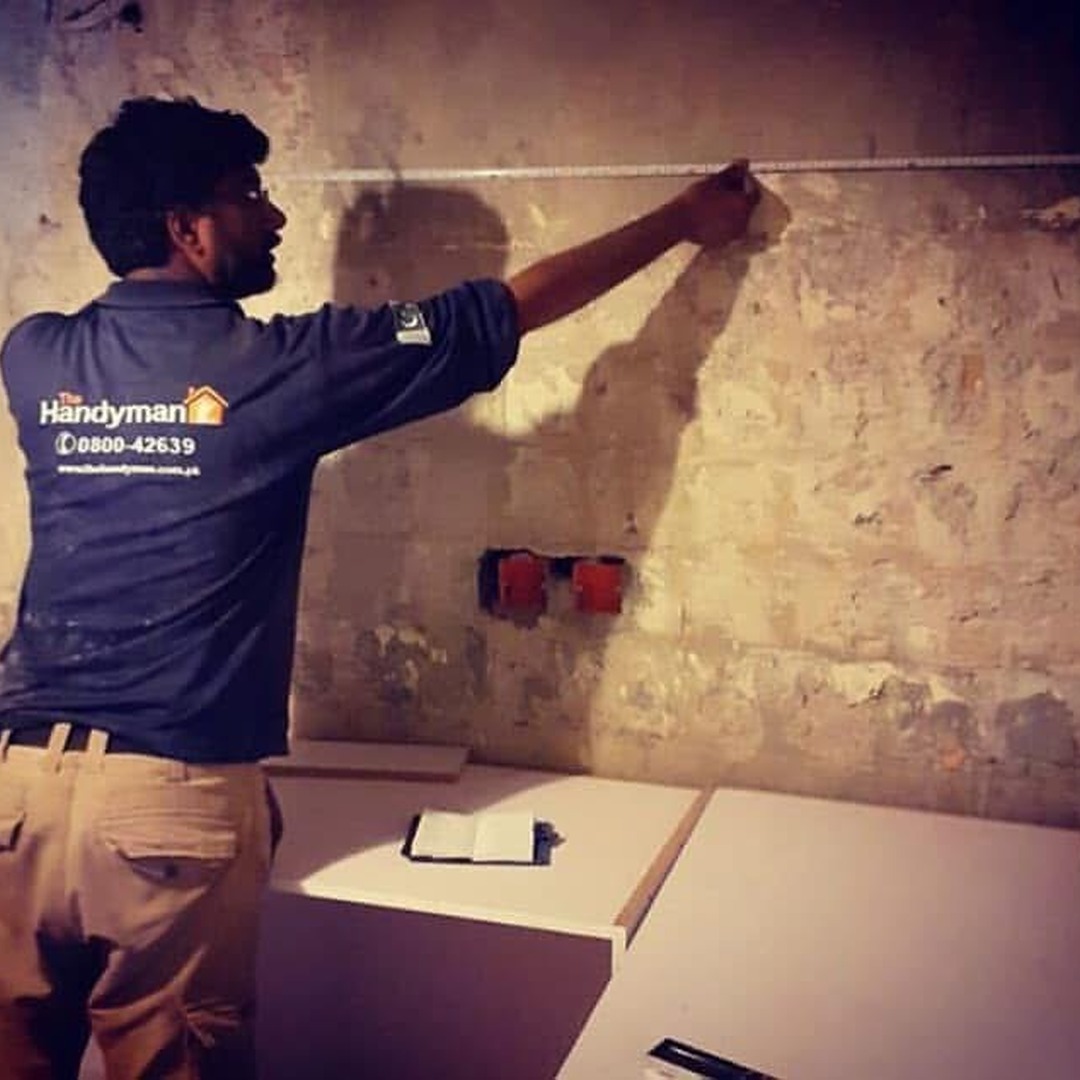 Carpenter working on Kitchen remodeling job