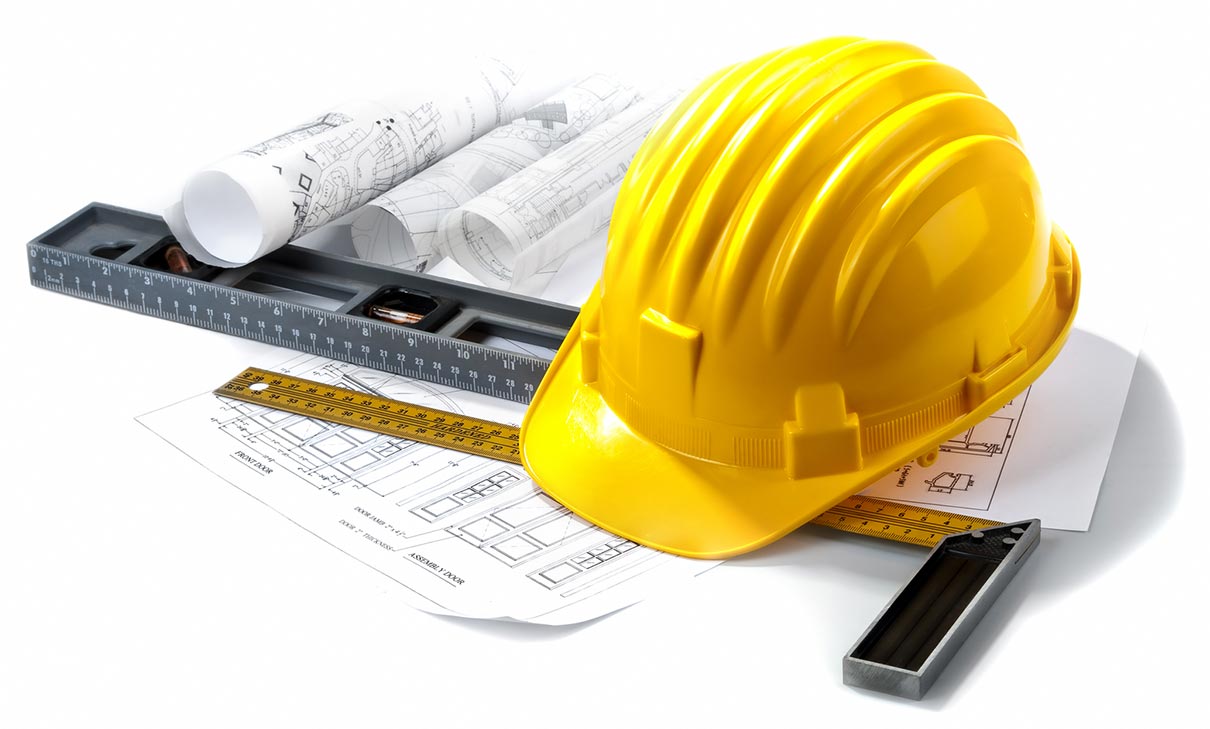 picture of construction helmet with drawings - this is a stock photo from google